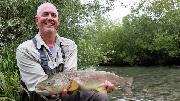 Phil and Marble trout, May, Slovenia fly fishing